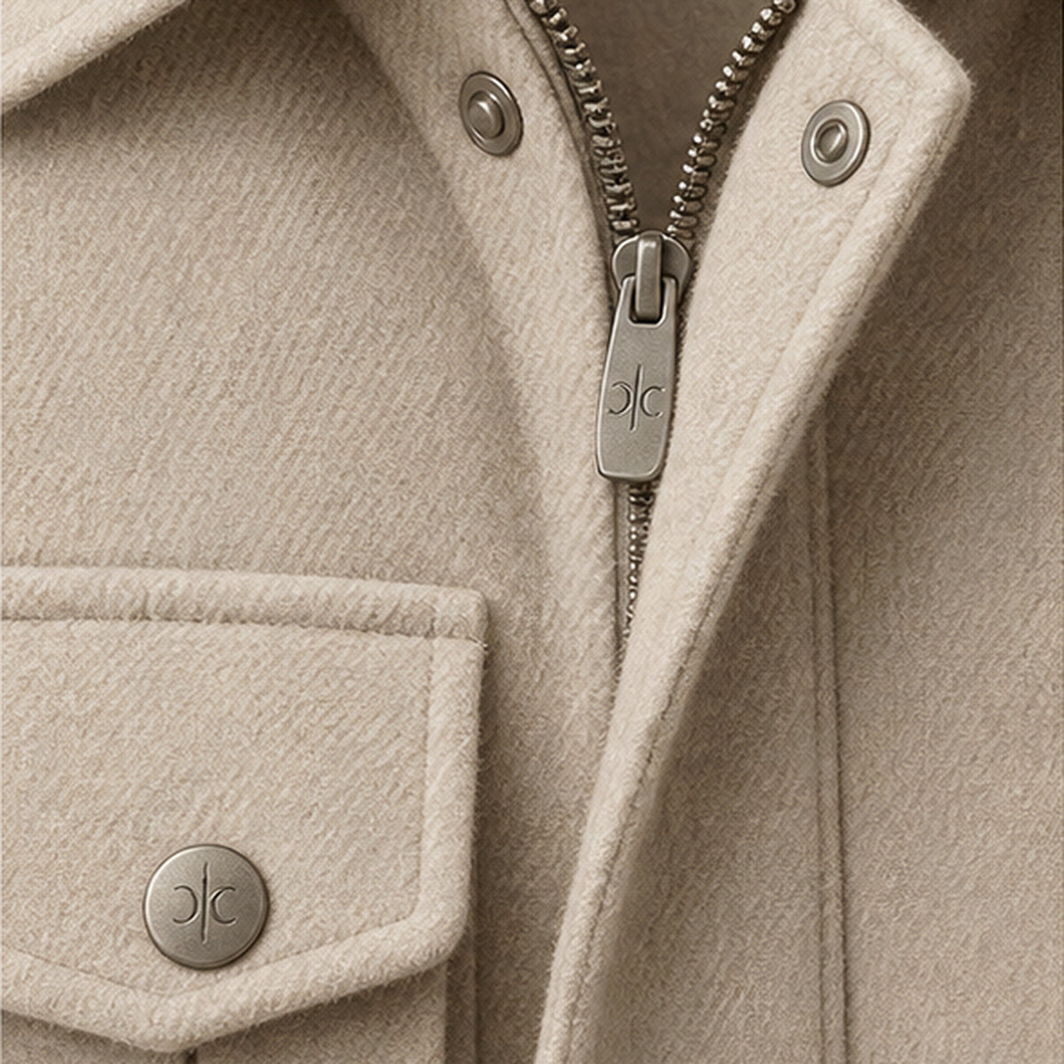 The Marais Cashmere Field Jacket - Limestone