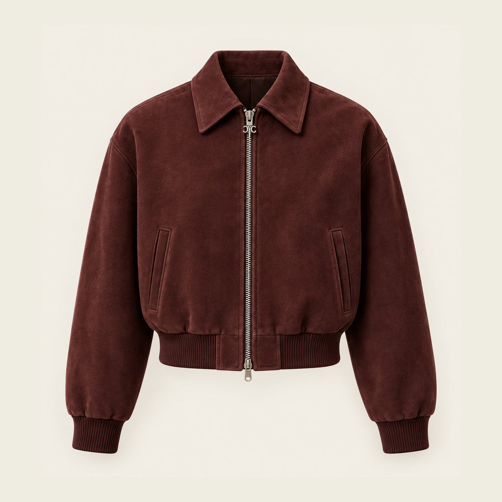 The Nocturne Suede Blouson - Oxblood