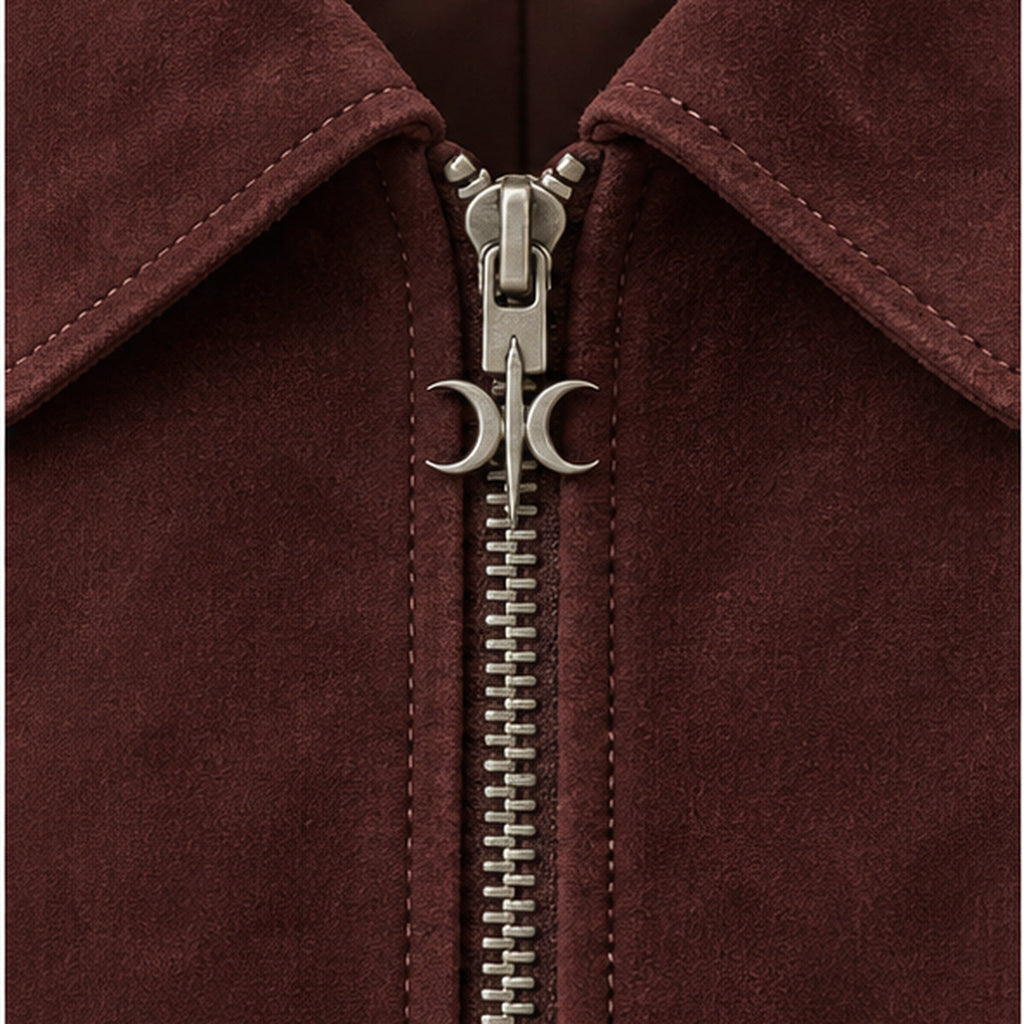 The Nocturne Suede Blouson - Oxblood