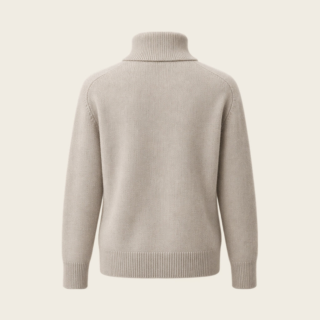 The Serein Cashmere Roll Neck - Limestone