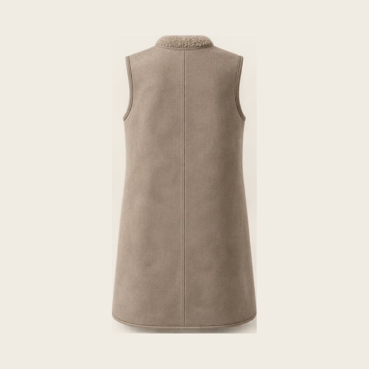 The Vestige Shearling Gilet - Taupe